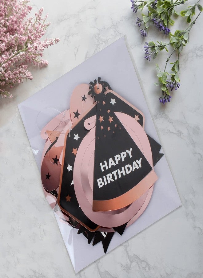 LINGTEER Happy 26th Birthday Decorations - 12Pcs Birthday Black & Rose Gold Swirls Streamer Set,Cheers to 26 Years Old Bday Party Decorations Gift Sign. - Image 5